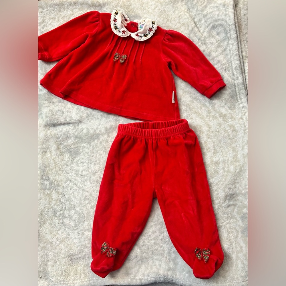 Vintage Little Me Two Piece Christmas Outfit